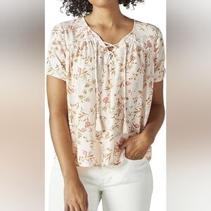 Lucky Brand Floral Lace Front Top